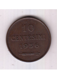 1936 10 Centesimi Rame San Marino BB+